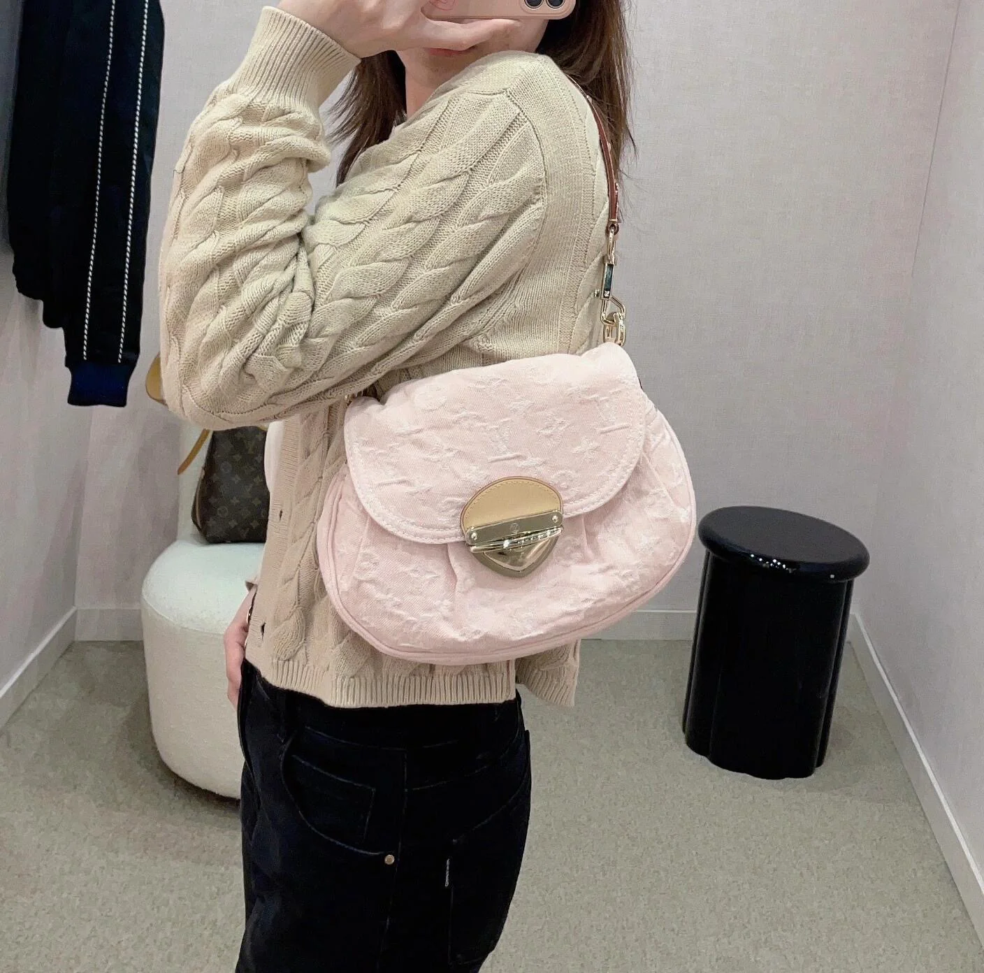 LV-m13347-сумочка заката-розовый джинсовый