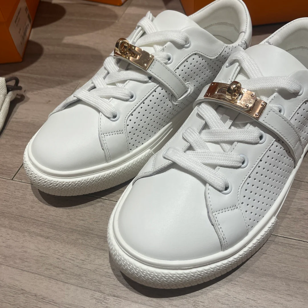 Hermes - Новейшие белые кроссовки Kelly Buckle - Мужские - 3