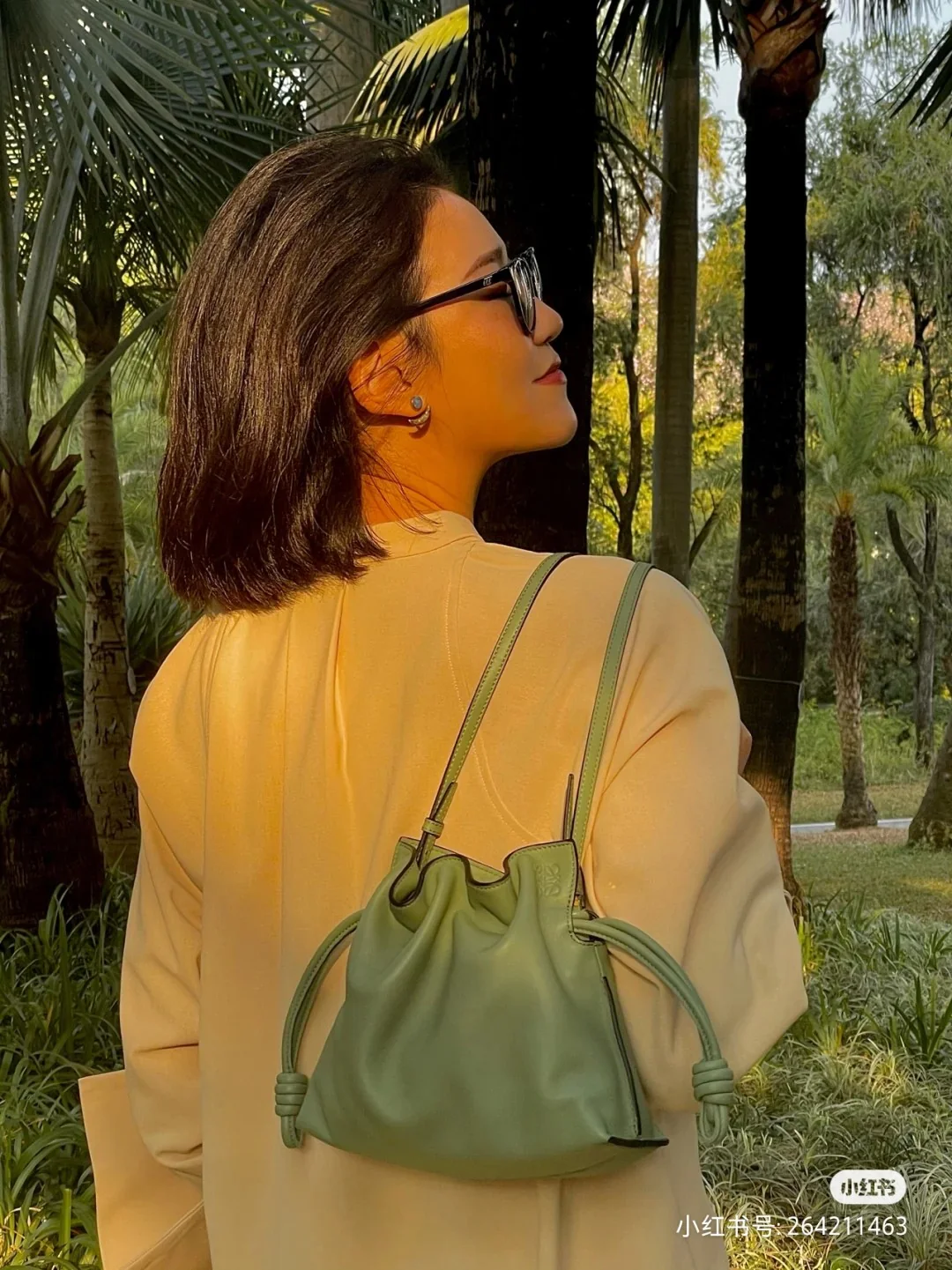 Loewe 2020 Upgraded Flamenco Leather Grass Green