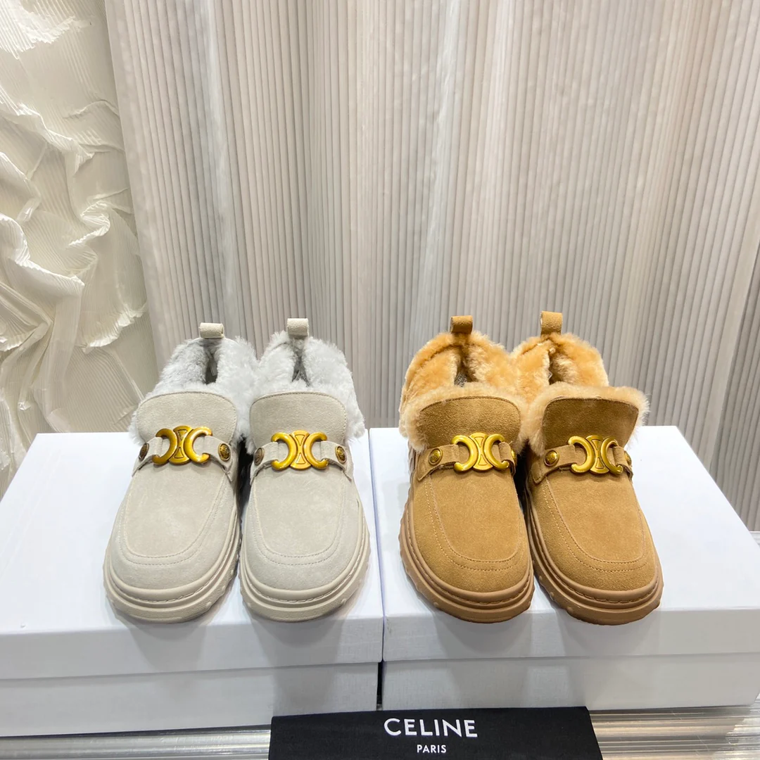 Celine - Новинка ранней весны 2022 года - Меховые зимние сапоги