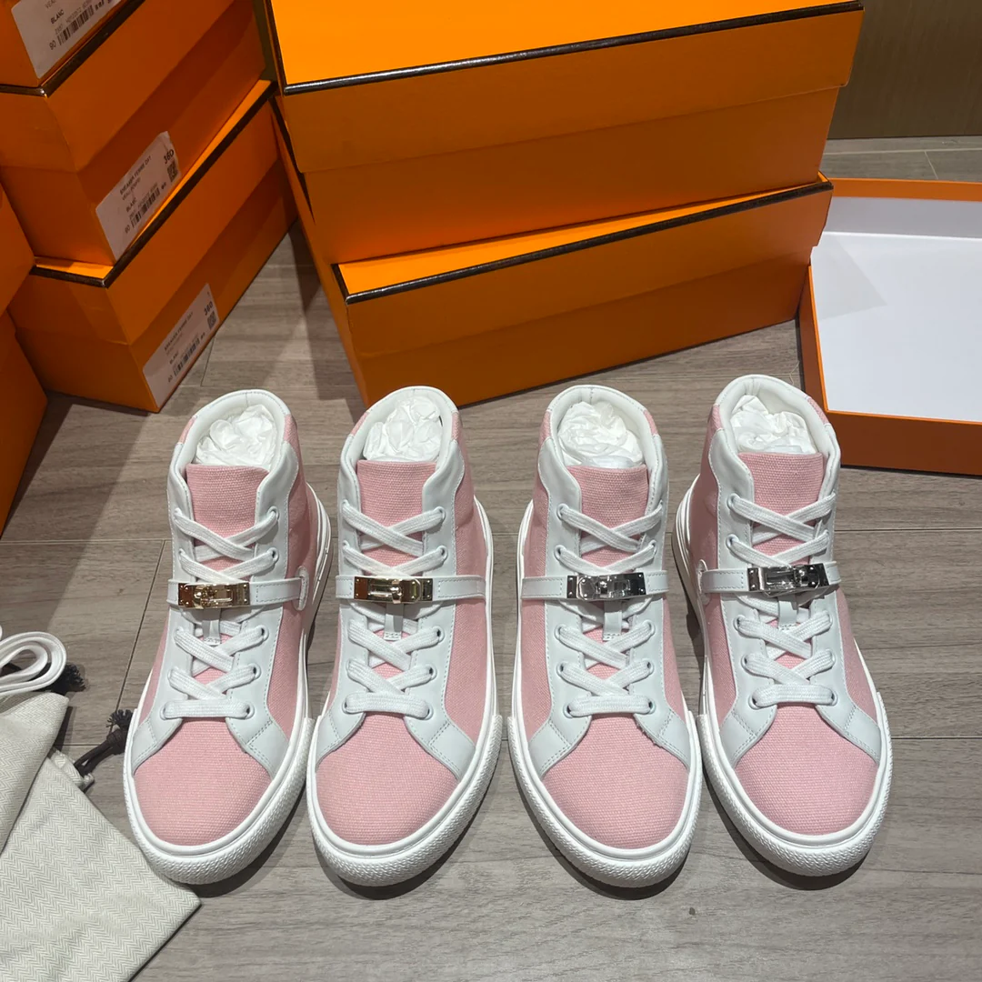 Hermes - Новейшие белые высокие кроссовки Kelly Buckle - Мужские - 1