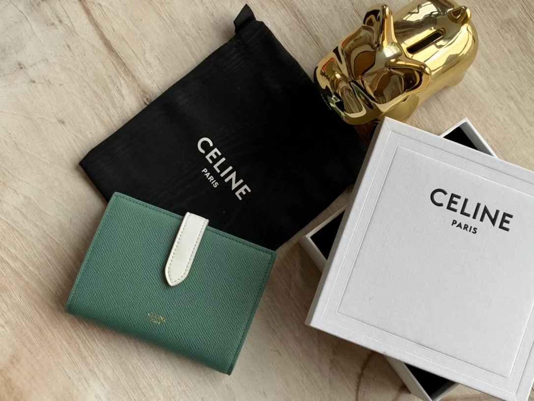 Кошелек Celine Strap из зернистой телячьей кожи - 6