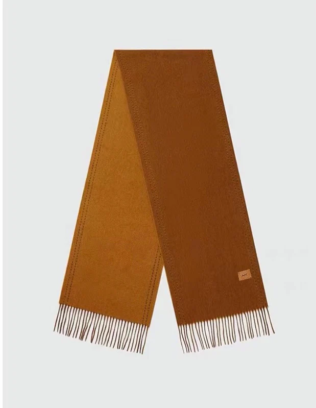 Двусторонний длинный кашемировый шарф Hermes - 30 см - 190 см - 100 г - Кашемир из высококачественной дикой козы