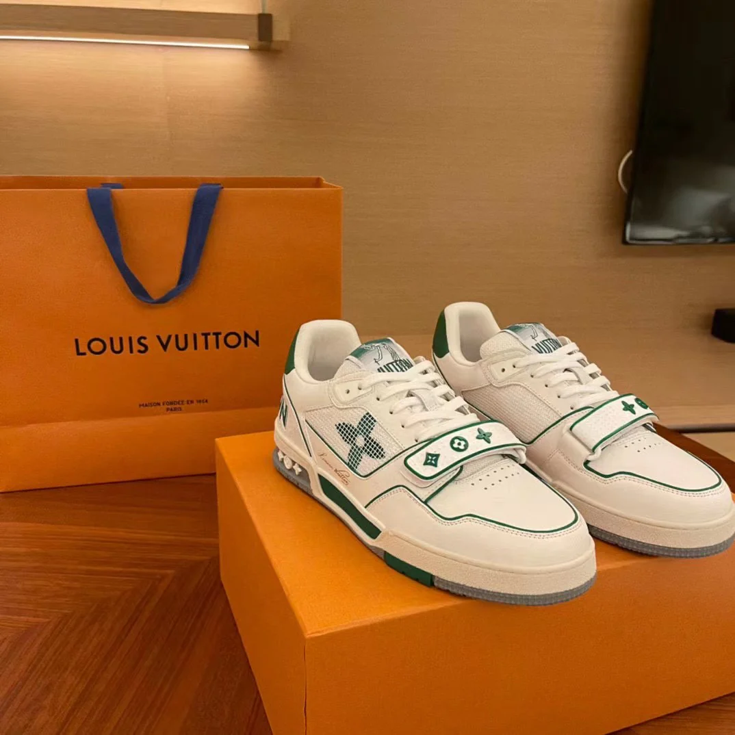 Кроссовки LV Trainer Series - на липучках - унисекс - бело-синие