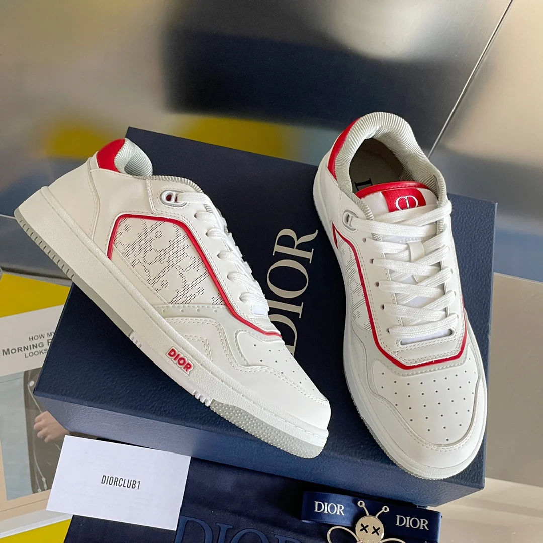 Кроссовки Dior B27 Series - Monogram Casual Sports - Парный стиль - Красная задняя часть