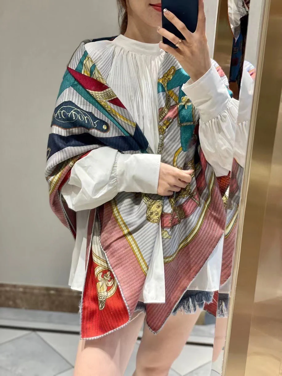 Hermes - Двусторонний шарф с принтом - 1