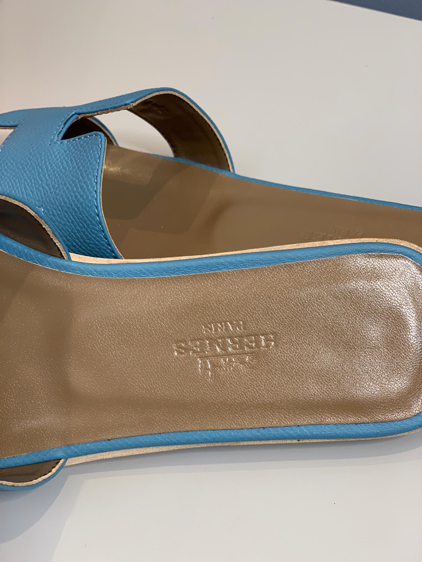 Новинка 2022 года от Hermes - Тапочки с отпечатком руки - Синие