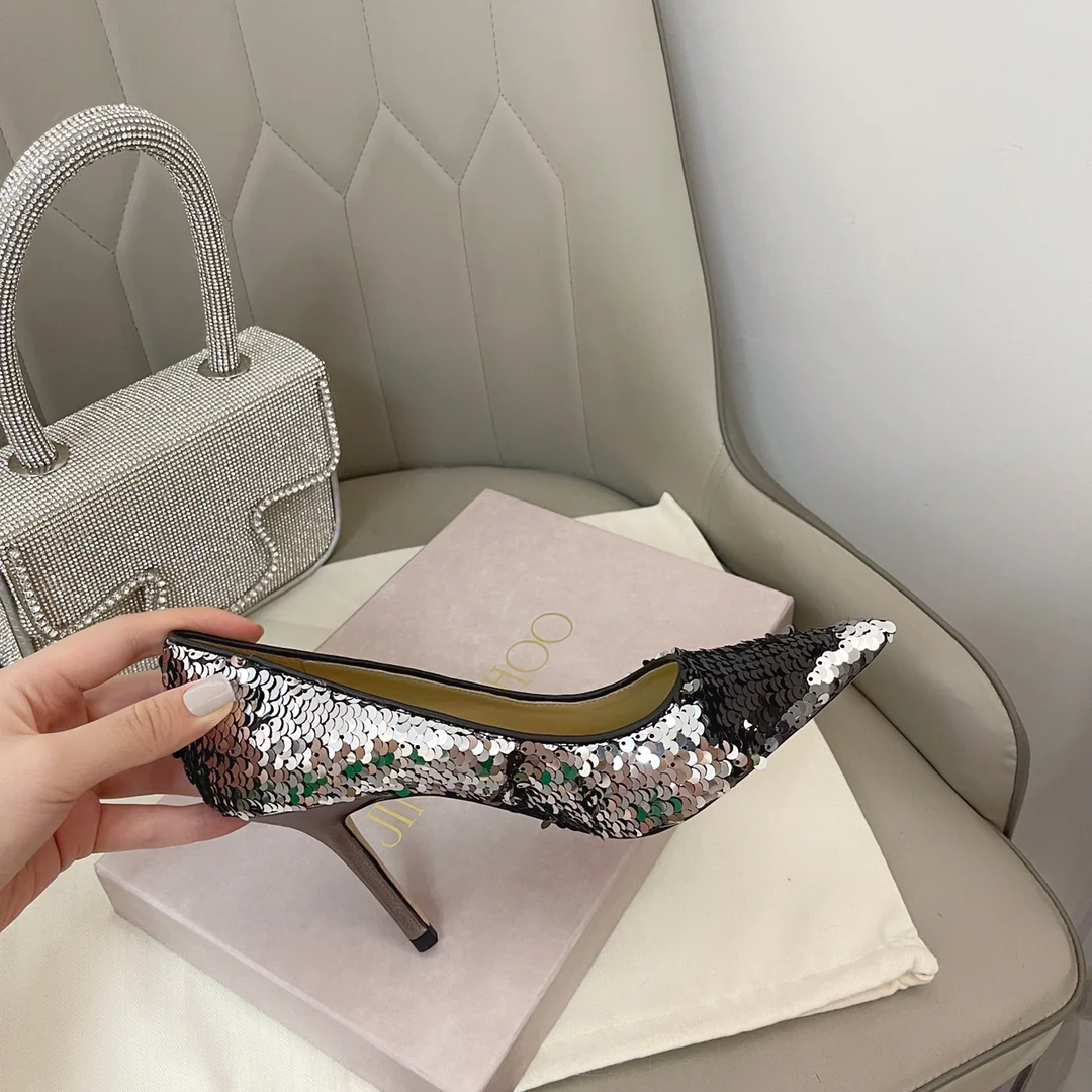 Jimmy - Туфли на шпильке с пайетками - Туфли на высоком каблуке