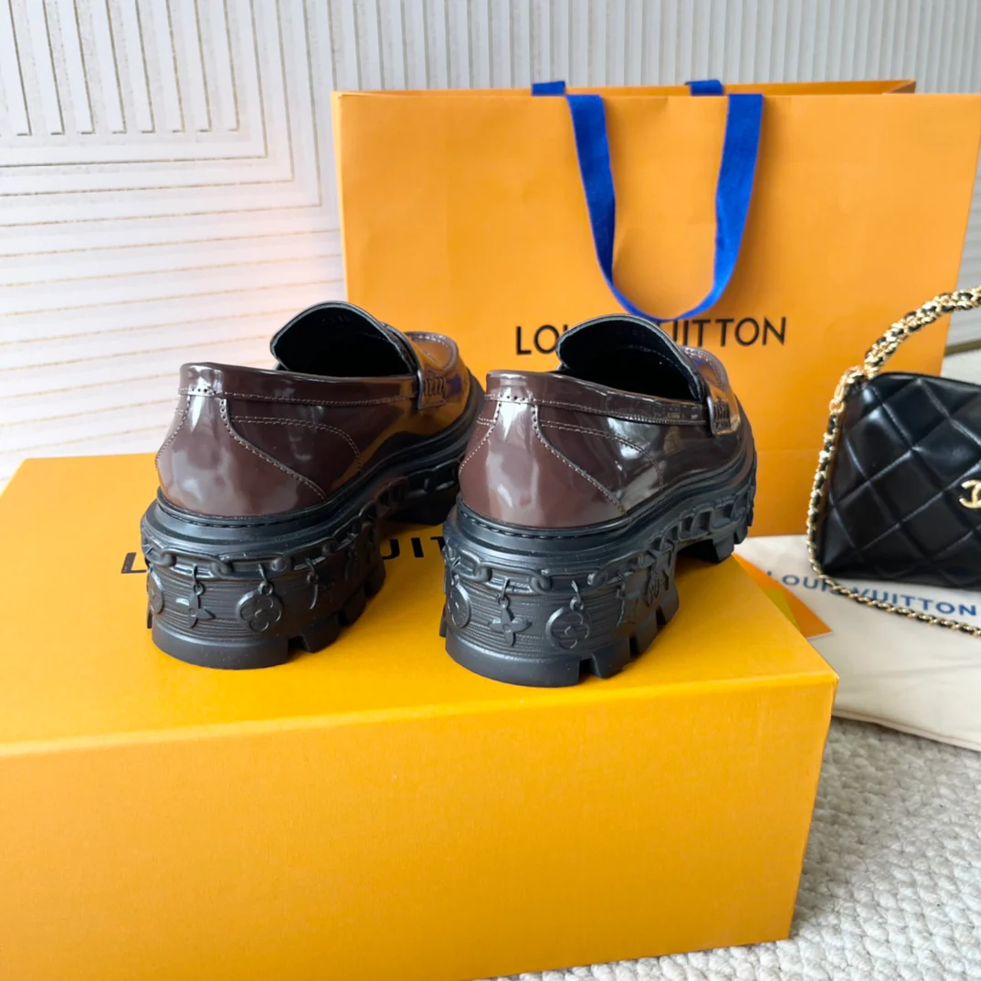 Лоферы на платформе LV-2024 - Кофейный цвет - 2 шт.