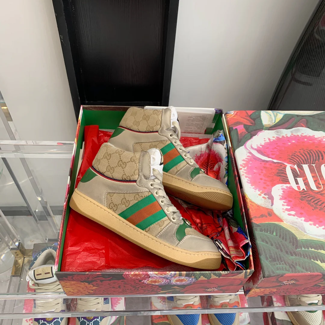 Высокие кроссовки Gucci - потертые кроссовки - обувь для скейтбординга