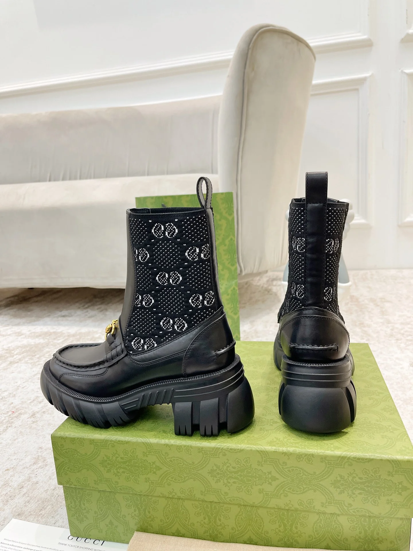 Ботинки Gucci 22ss Chelsea Loaf с эластичным поясом