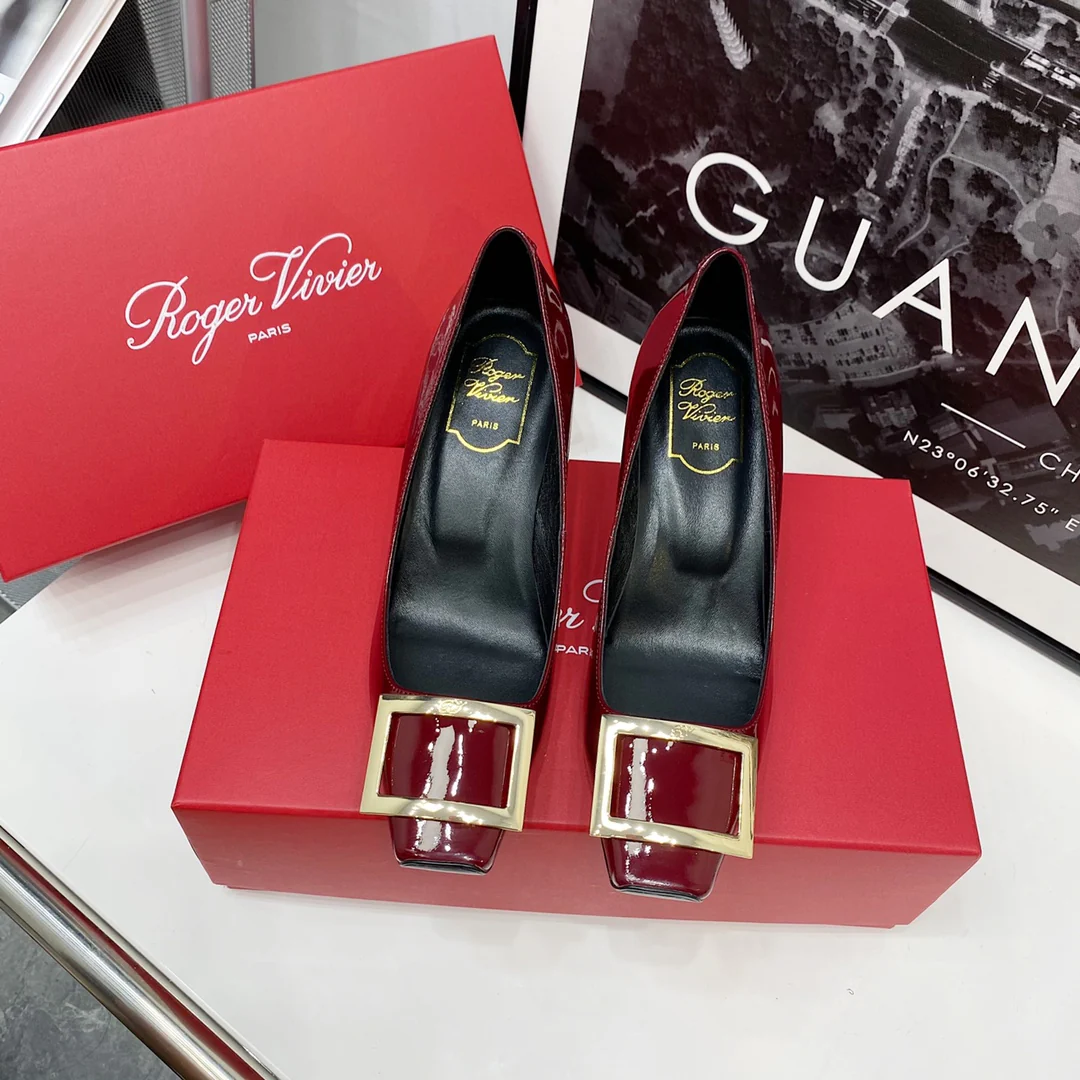 RV-7-5cm Каблук-банан - Винно-красный