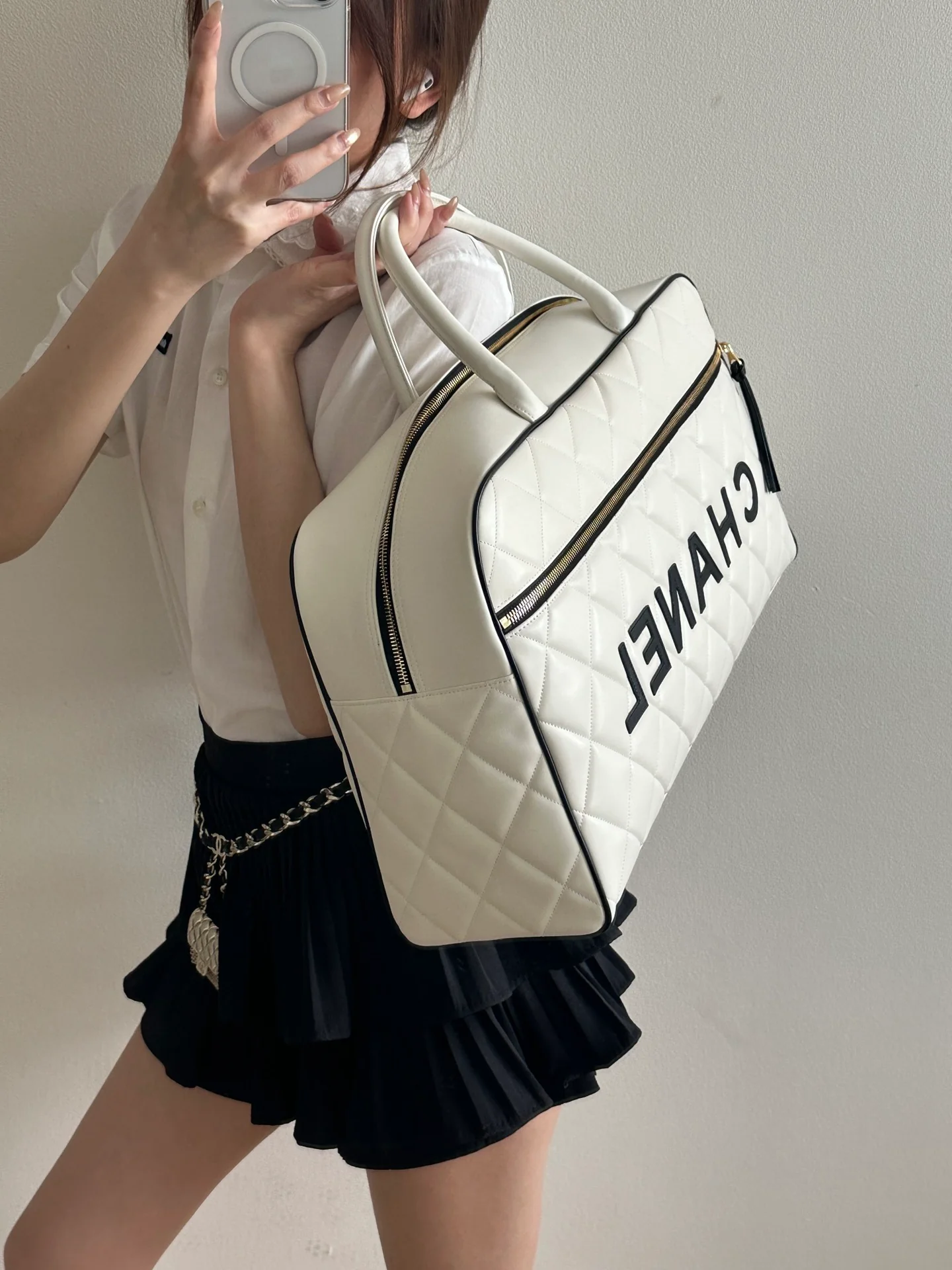 Сумка для переноски шаров для боулинга 25 пенсов - белая.