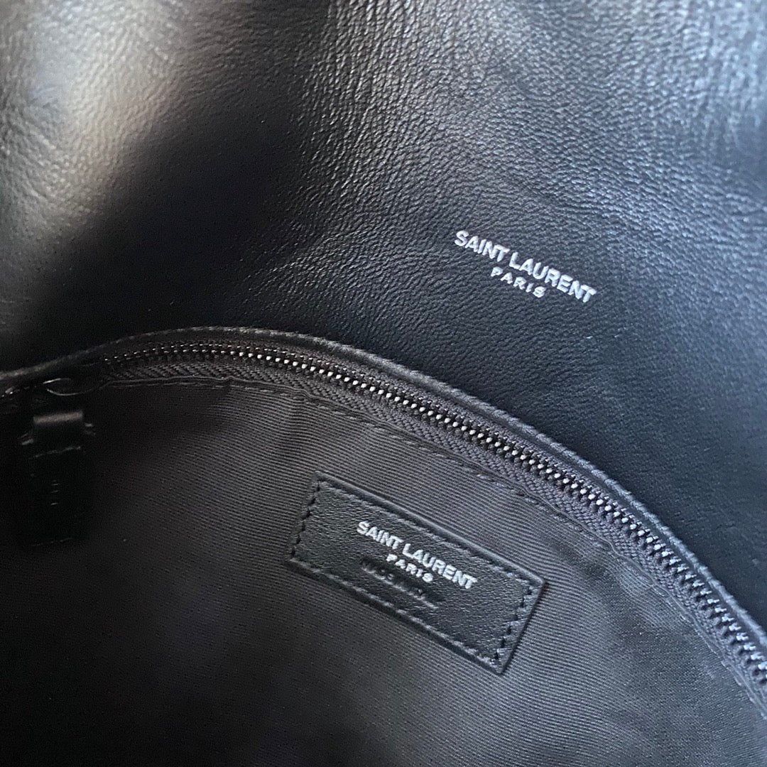 Сумка-пуховик YSL из овечьей кожи - черная - маленькая