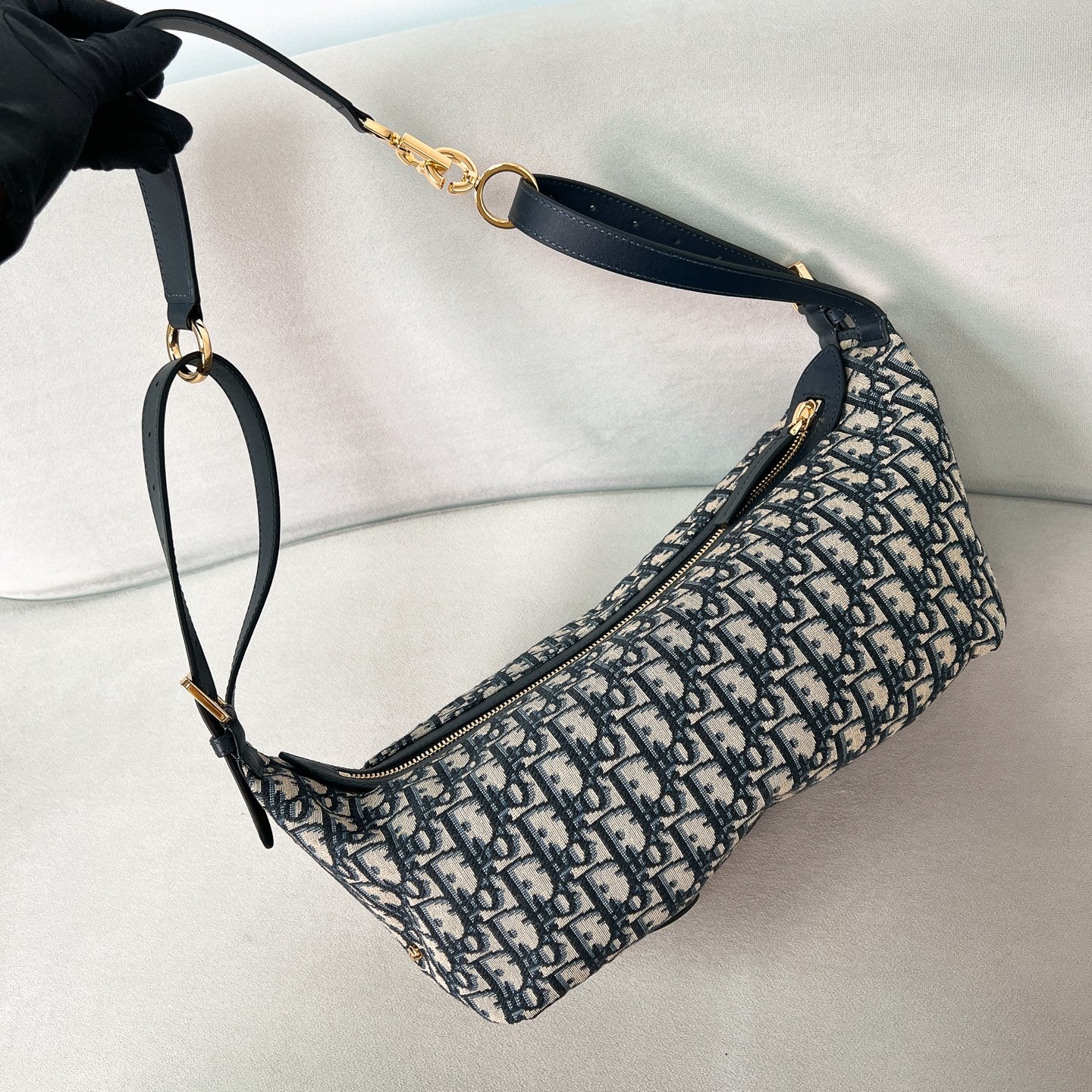 Dior Journey Dumplings - Medium - Monogram Dark Blue