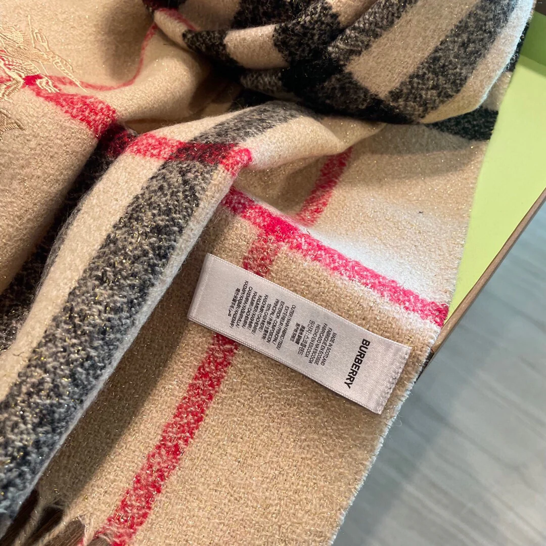 Классический клетчатый шарф Burberry 2024 - 30 - 190