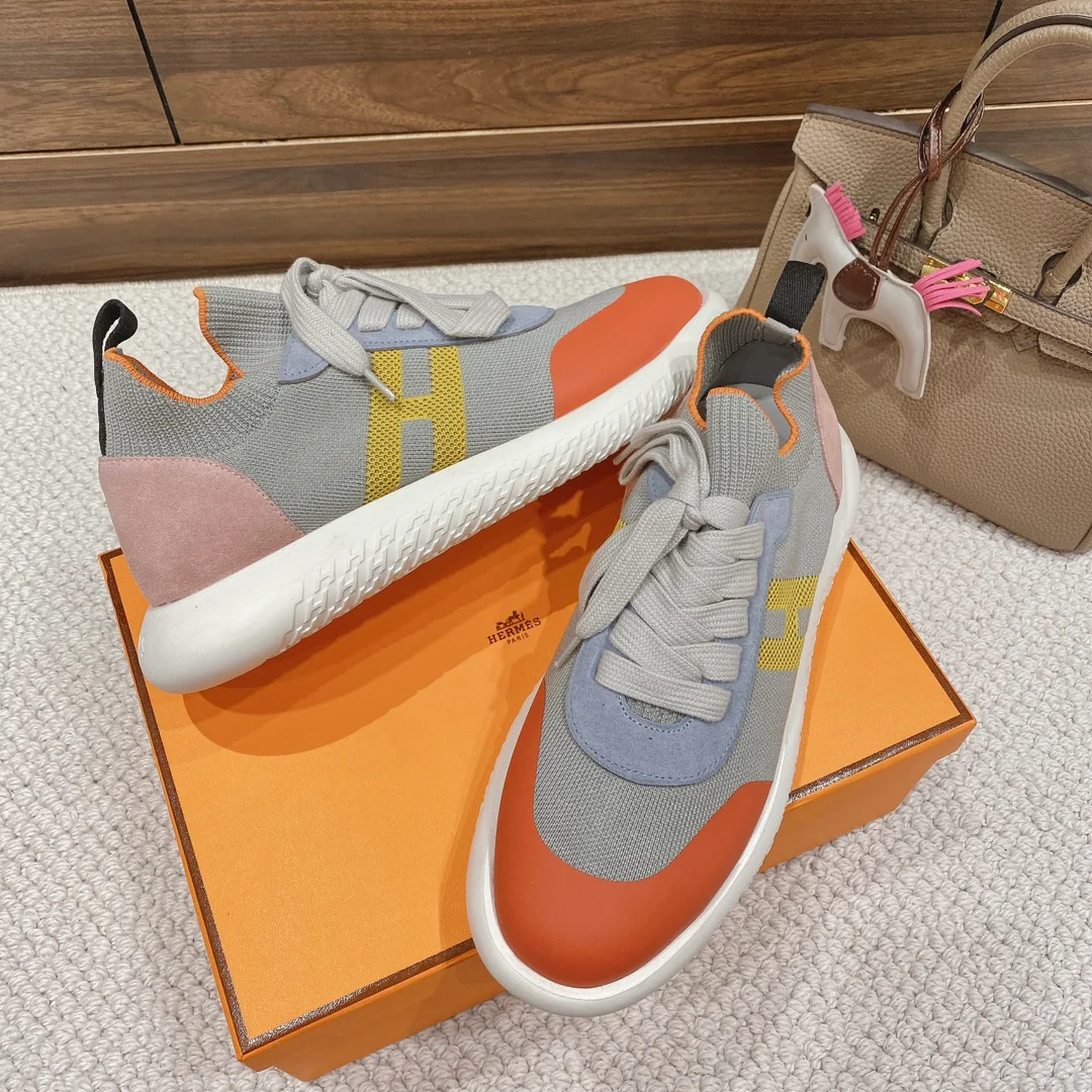 Новинки весенней коллекции Hermes 2022 года - Повседневные кроссовки - Унисекс - Серые