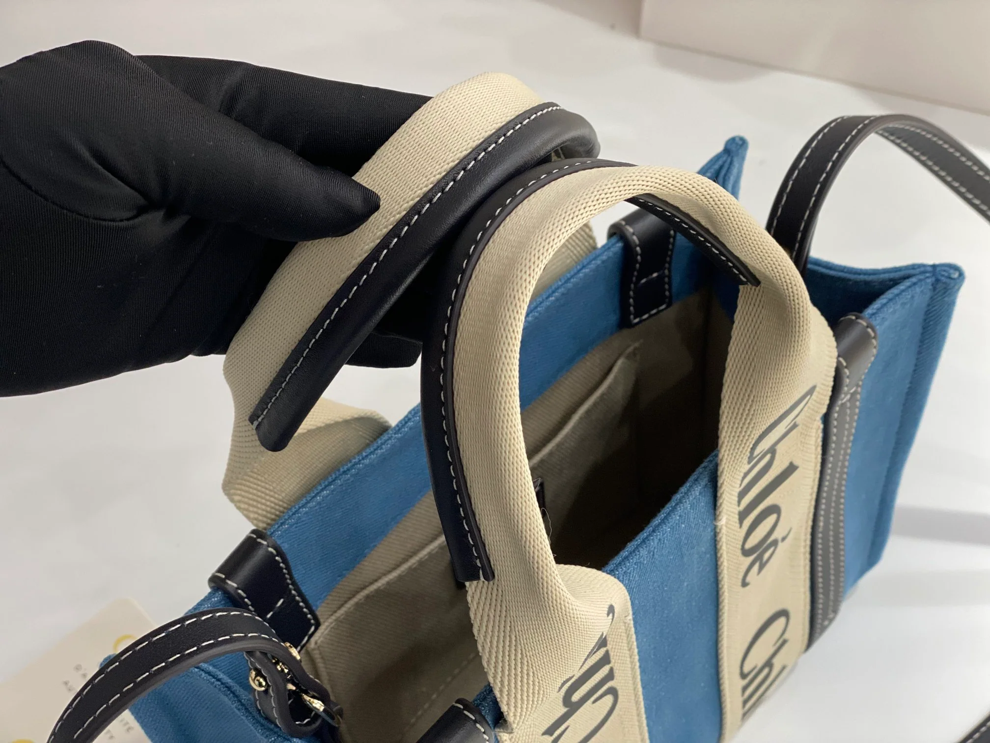 Сумка-тоут Chloe Woody - Маленькая - Джинсовая