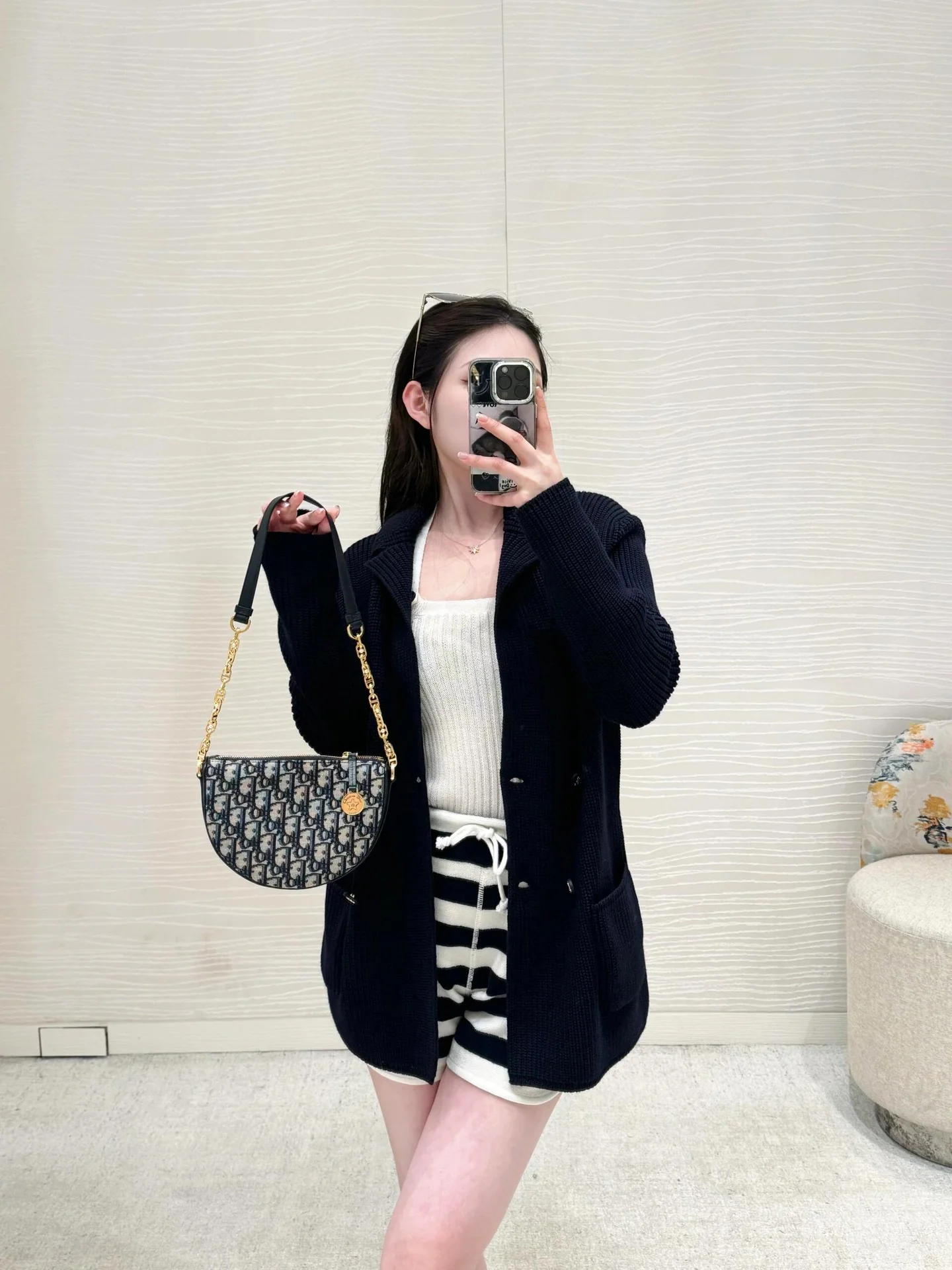 Сумка-хобо Dior Callisto из серии Callisto - холст - синий