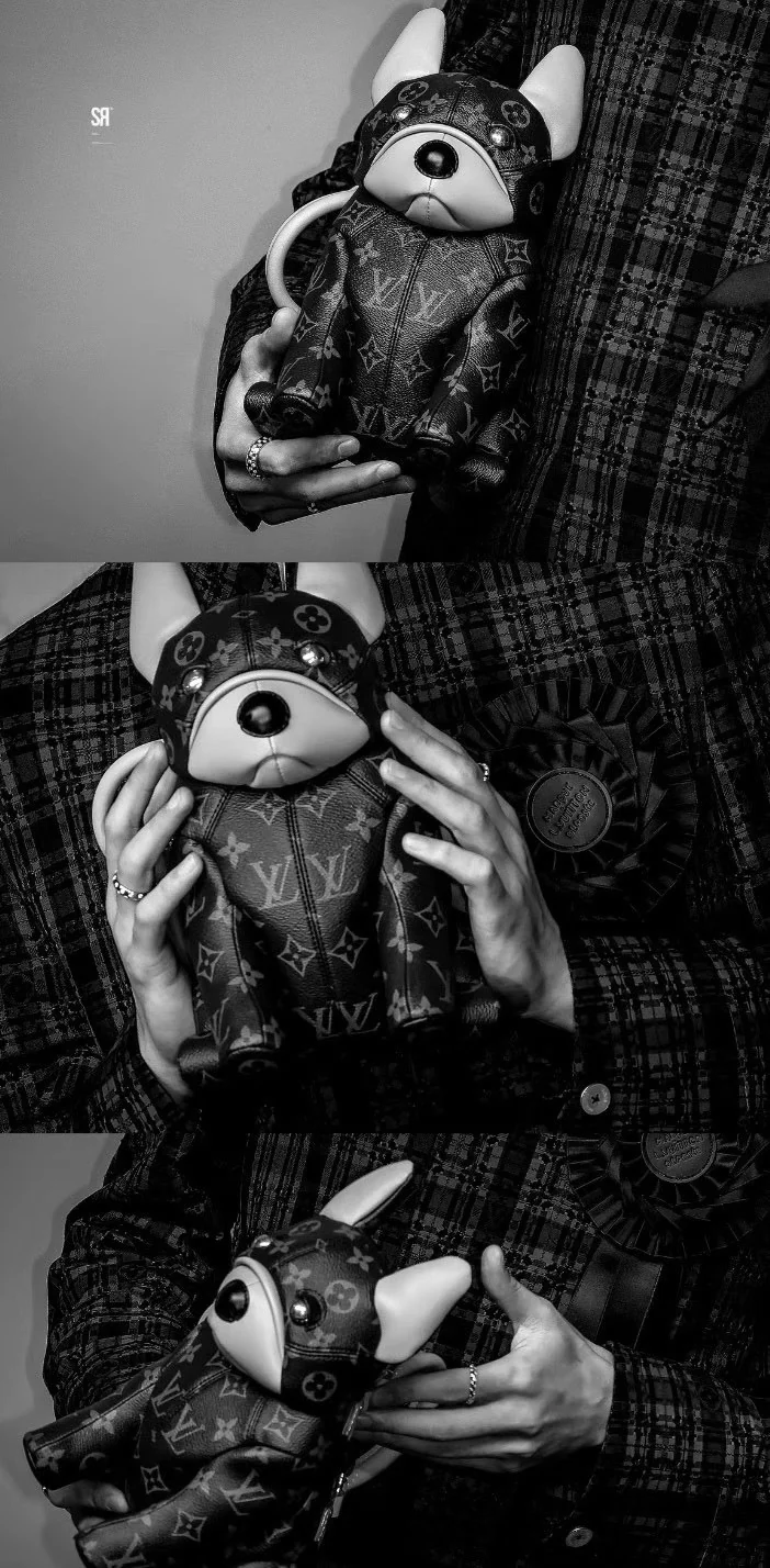 Сумка LV-m12617-pooch-bag с изображением французского бульдога - коричневая.