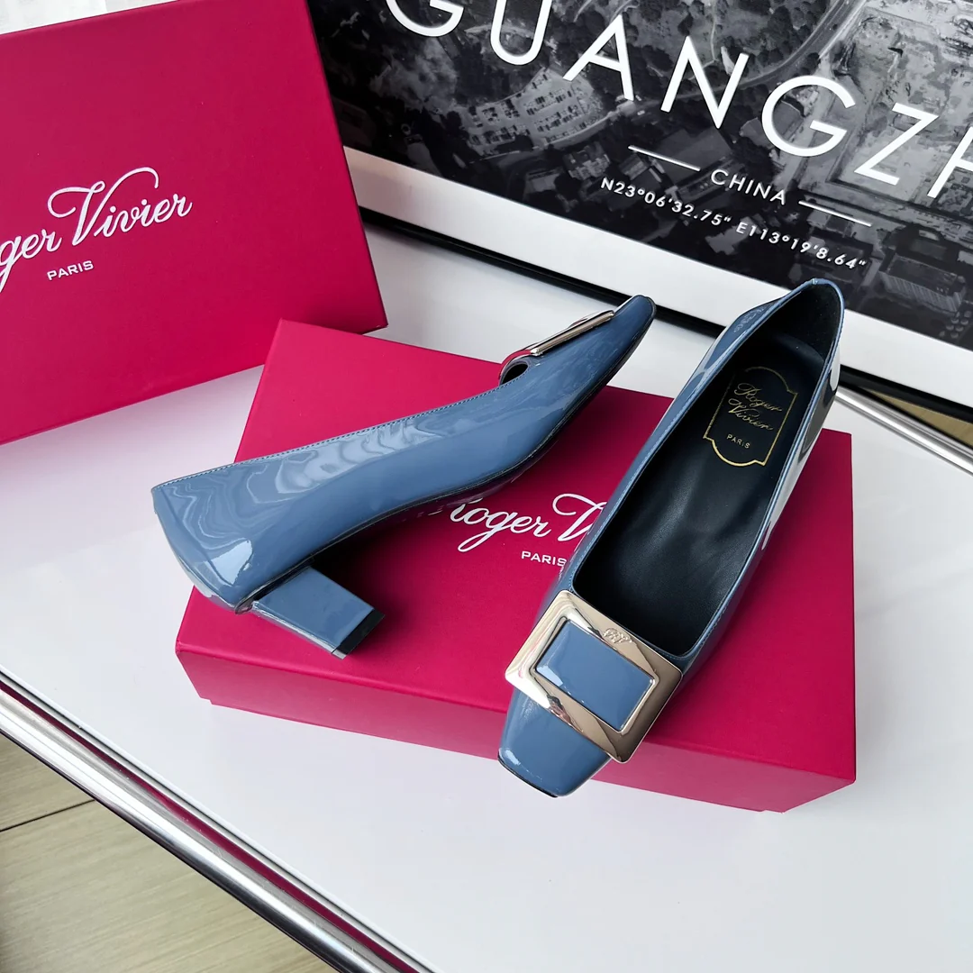 Туфли RV - классические туфли на высоком каблуке - 4-5 см - туманно-голубой