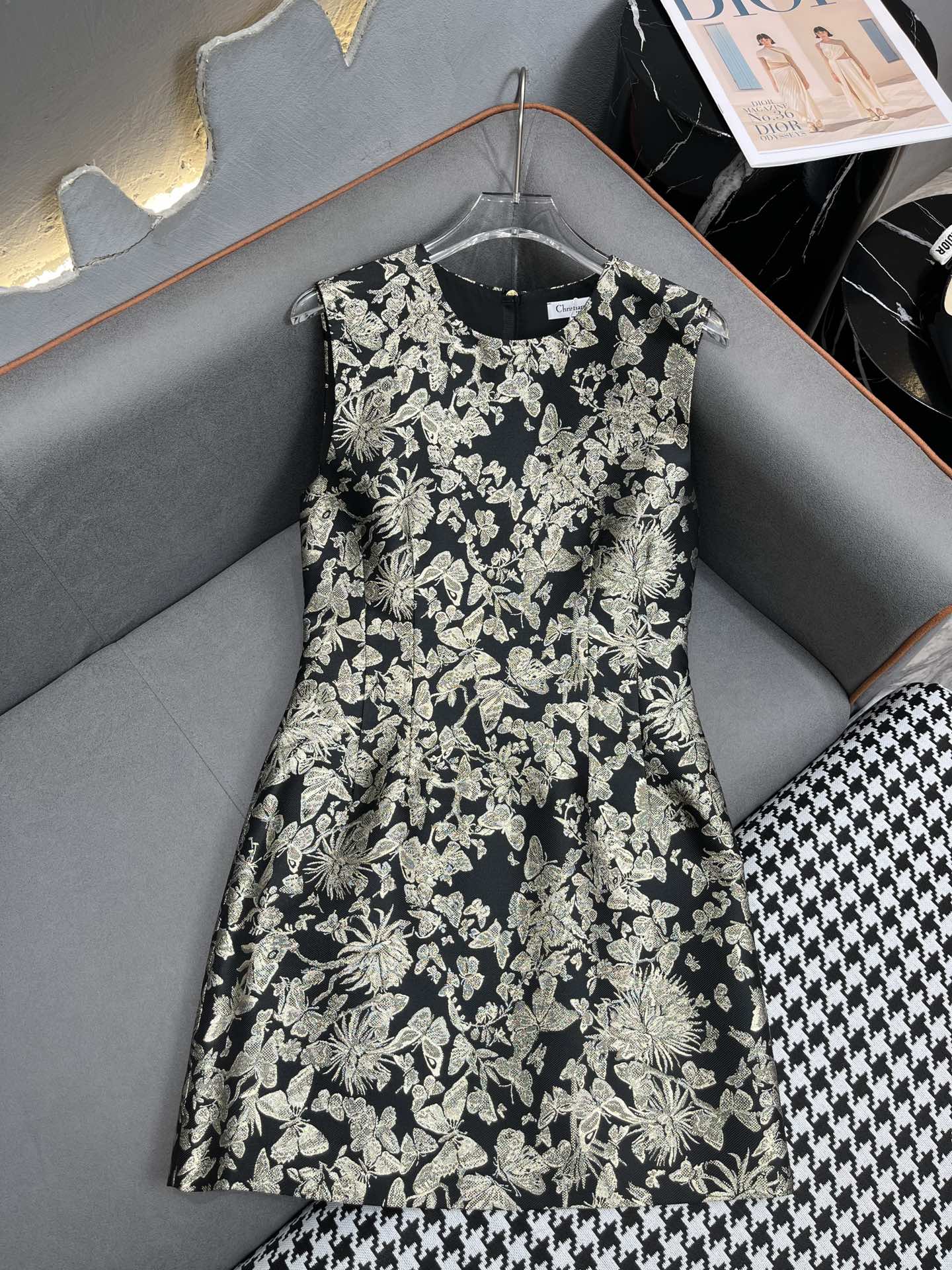 Летний комбинезон Dior 2403-24ss без рукавов с круглым вырезом - черный