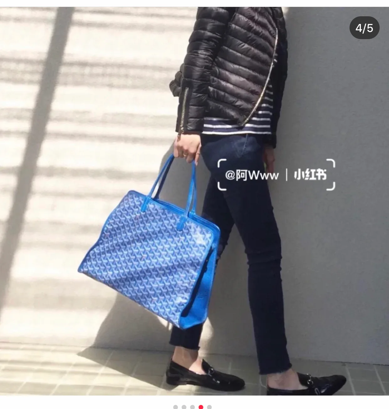 Маленькая складная холщовая сумка Goyard - синяя