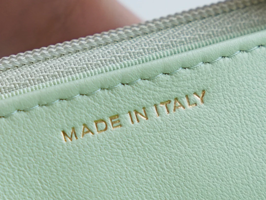 Chanel 19 серии WOC — светло-зеленый с золотой фурнитурой.