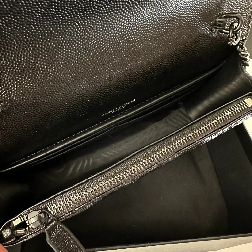 YSL Monogram Caviar WOC - Черный - 19 см