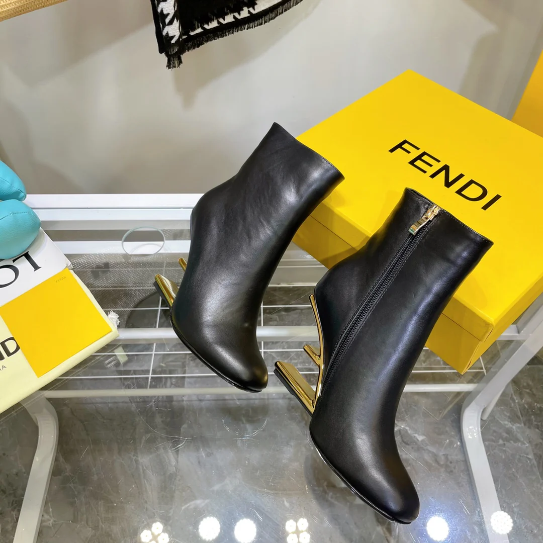 Туфли на высоком каблуке в стиле Fendi-f - сапоги на высоком каблуке