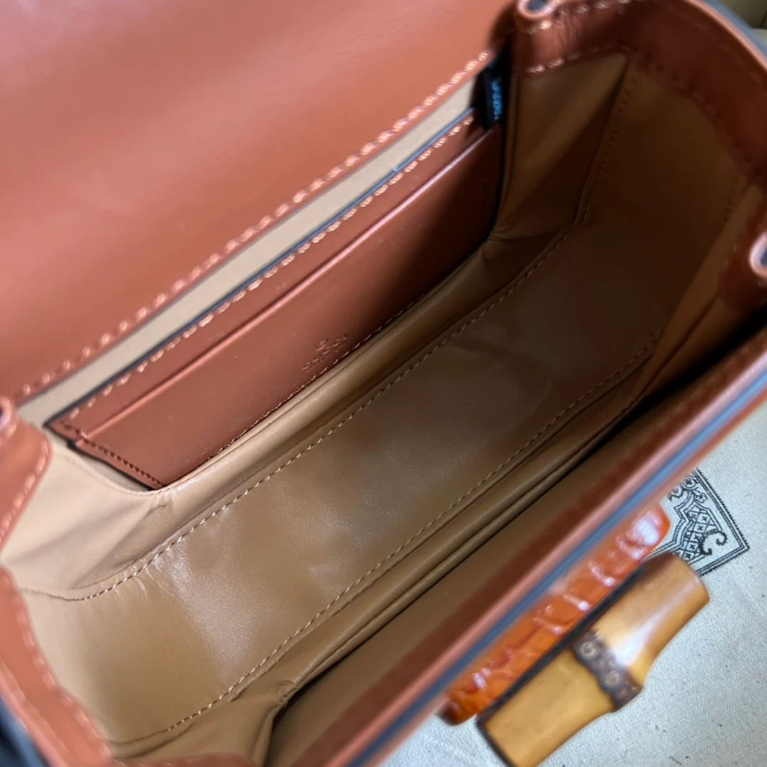 Маленькая сумочка Gucci с бамбуковой ручкой - 17x12x7 см - 1