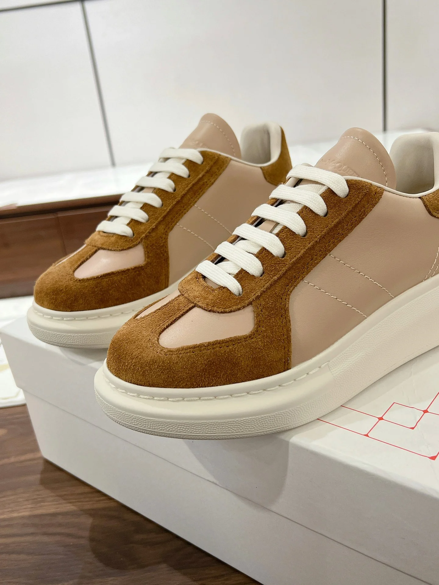 Повседневные туфли McQueen 2024 - Кофейно-коричневый - 1