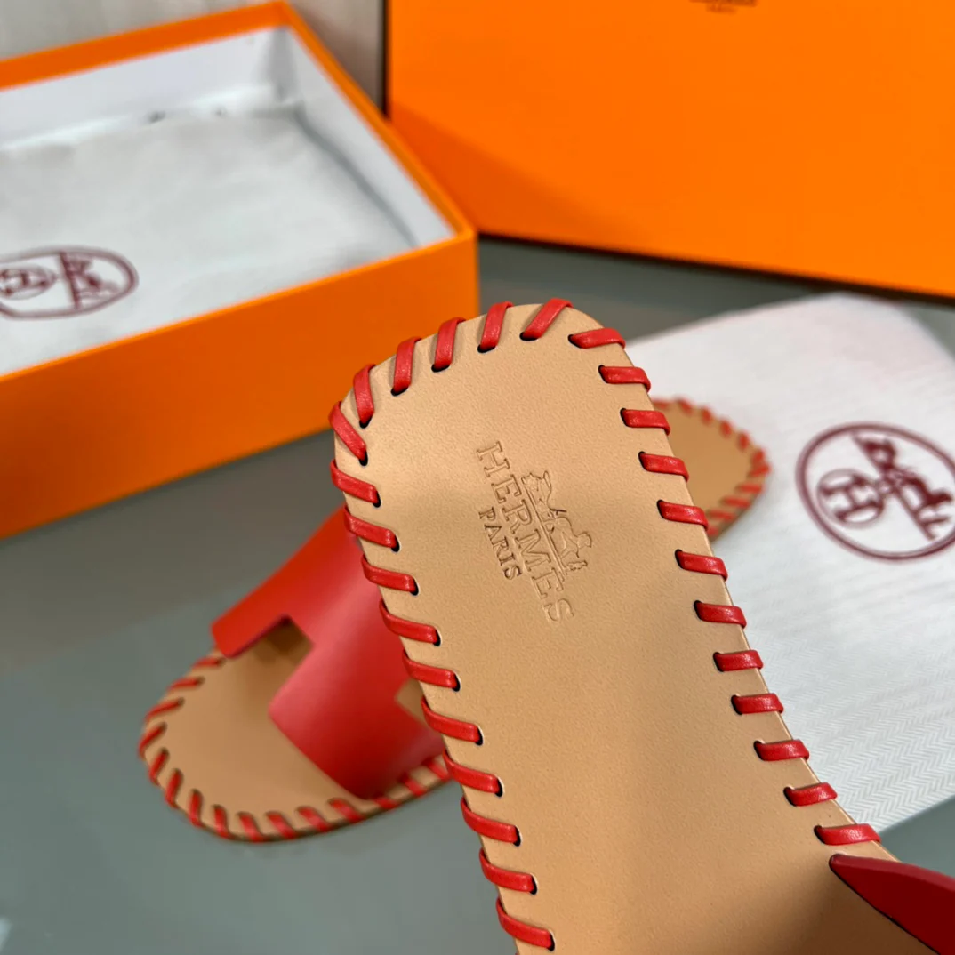 Плоские тапочки ручной работы Hermes