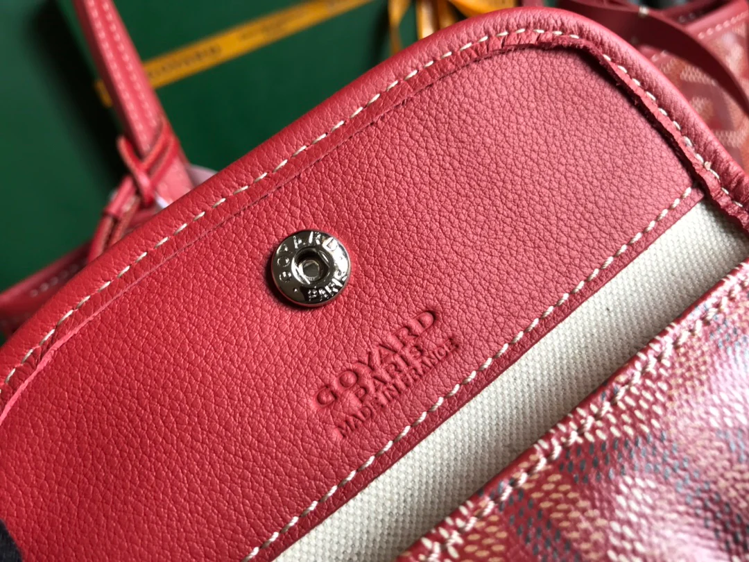 Двусторонняя сумка Goyard из телячьей кожи с узором - красная