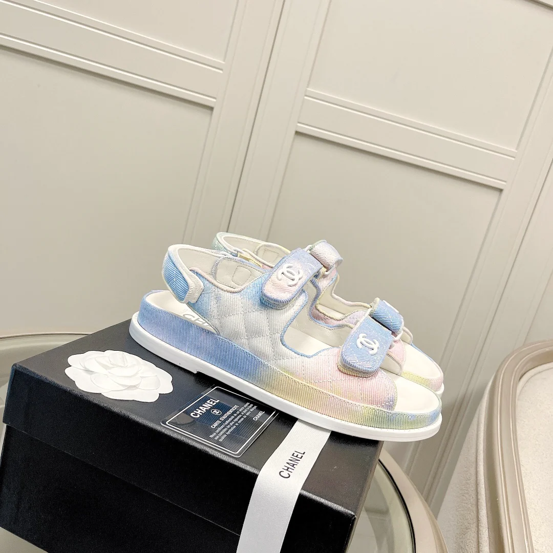 Chanel - Сандалии с градиентным клетчатым узором