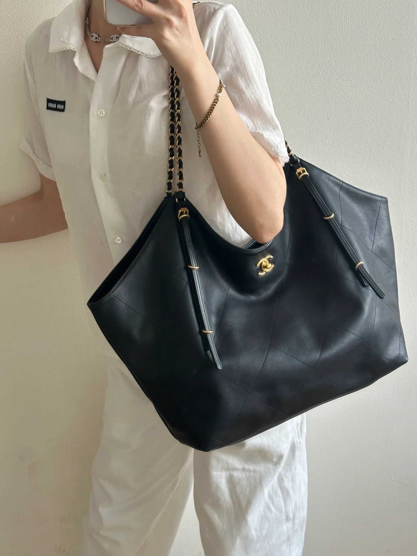 Большая сумка-шоппер 25s - черная