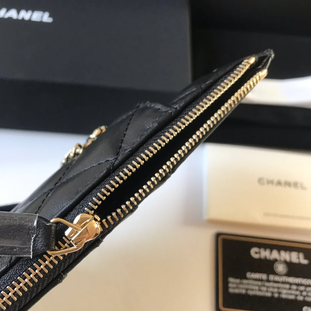 Длинный кошелек/держатель для карт Chanel на молнии - плоский длинный кошелек - 2 шт.