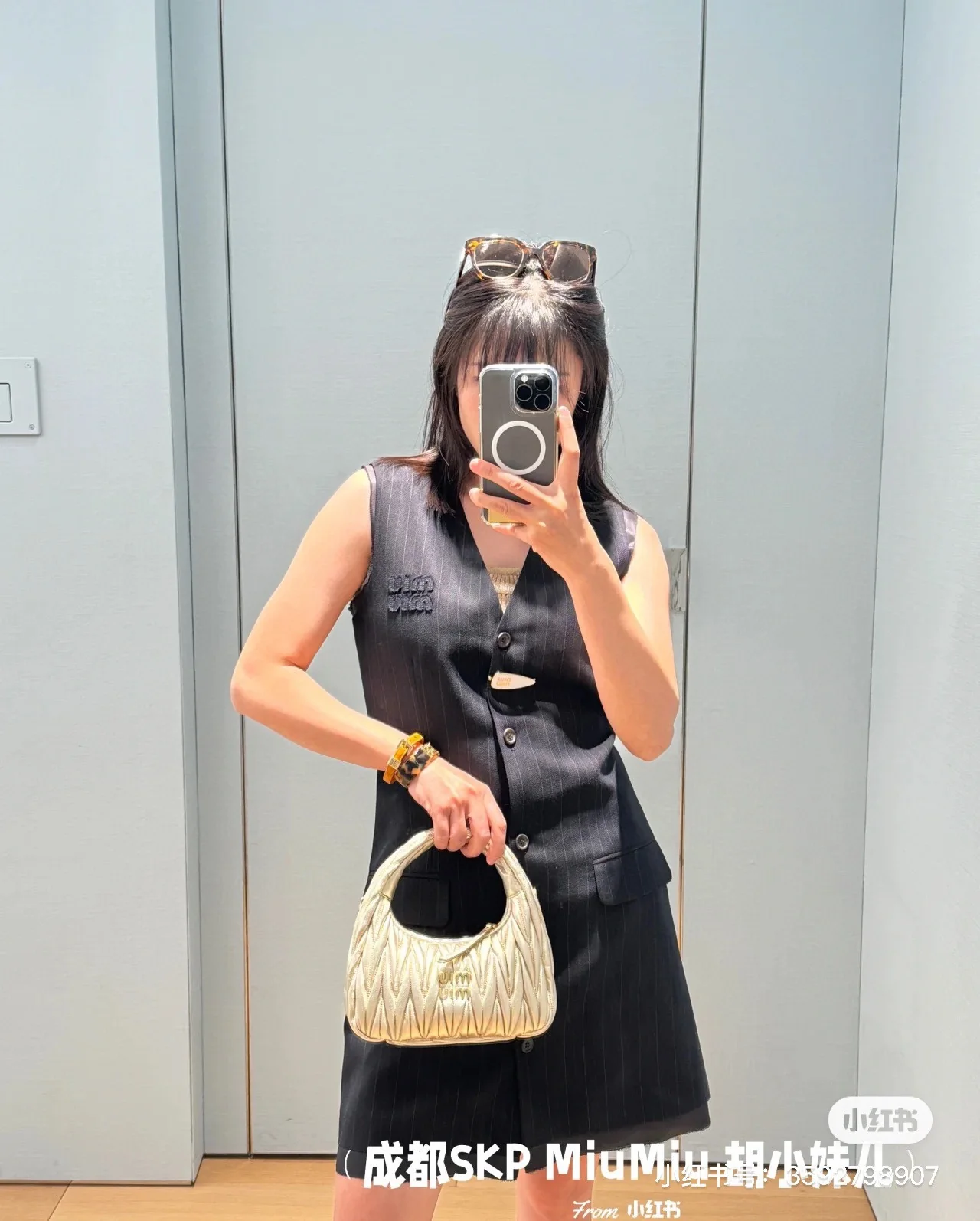 Miu Miu - 2404 - Новый комплект из двух частей: полосатый жилет и платье - Черный