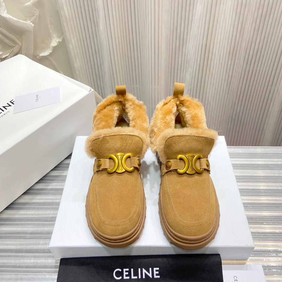 Celine - Новинка ранней весны 2022 года - Меховые зимние сапоги