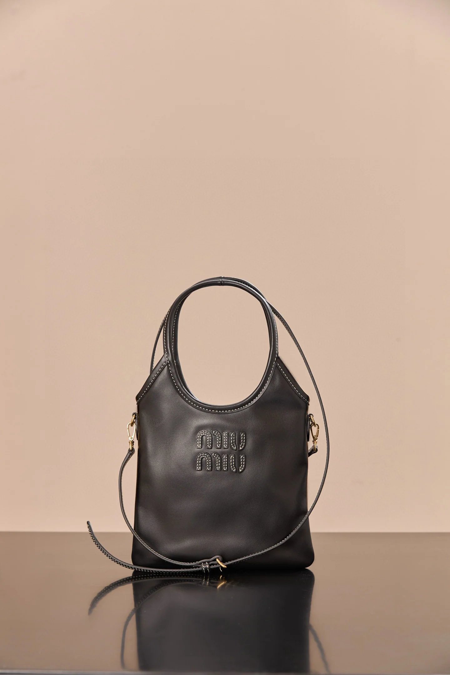 Сумка-тоут Miu Miu-5ba281m650-??? Маленькая, матово-черная