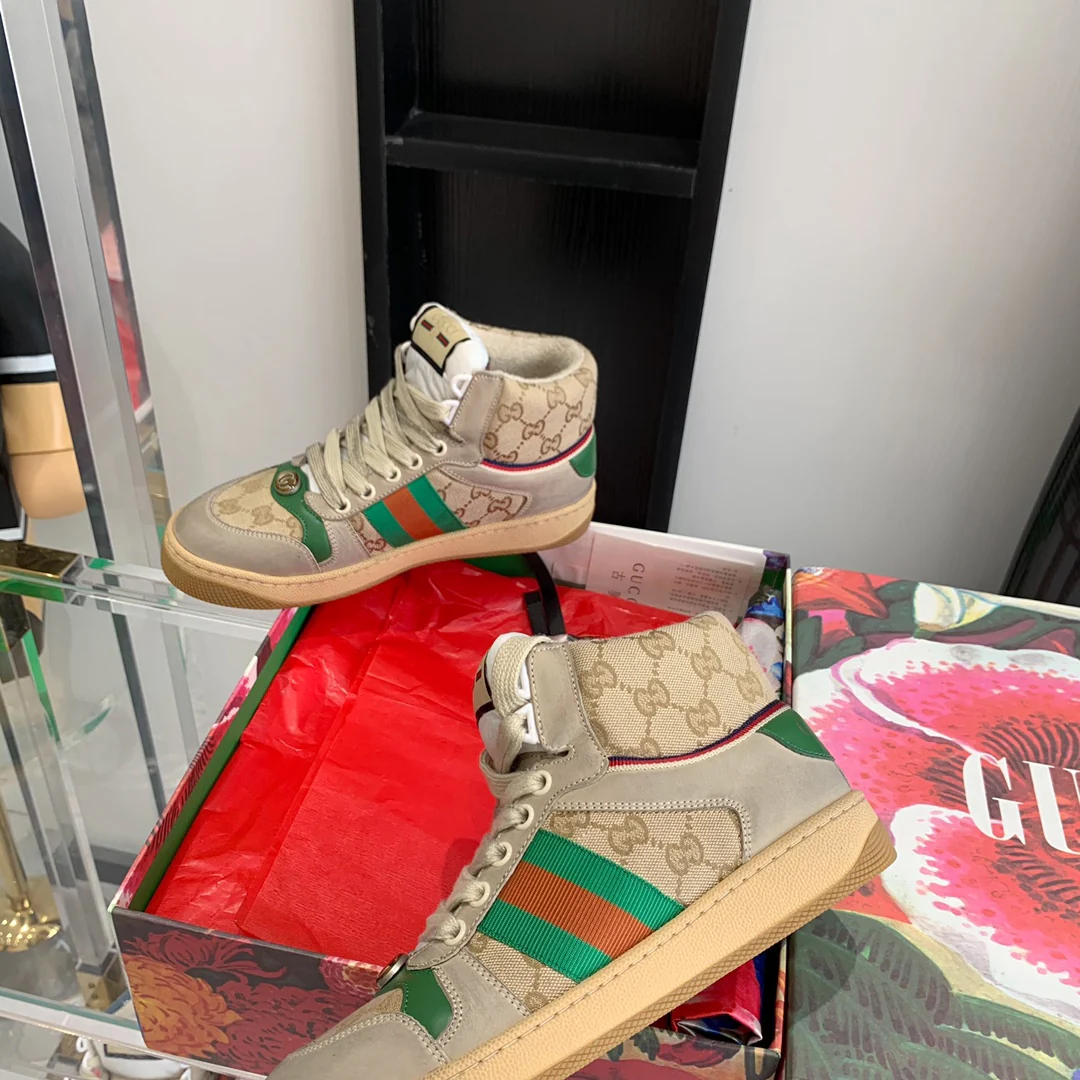 Высокие кроссовки Gucci - потертые кроссовки - обувь для скейтбординга