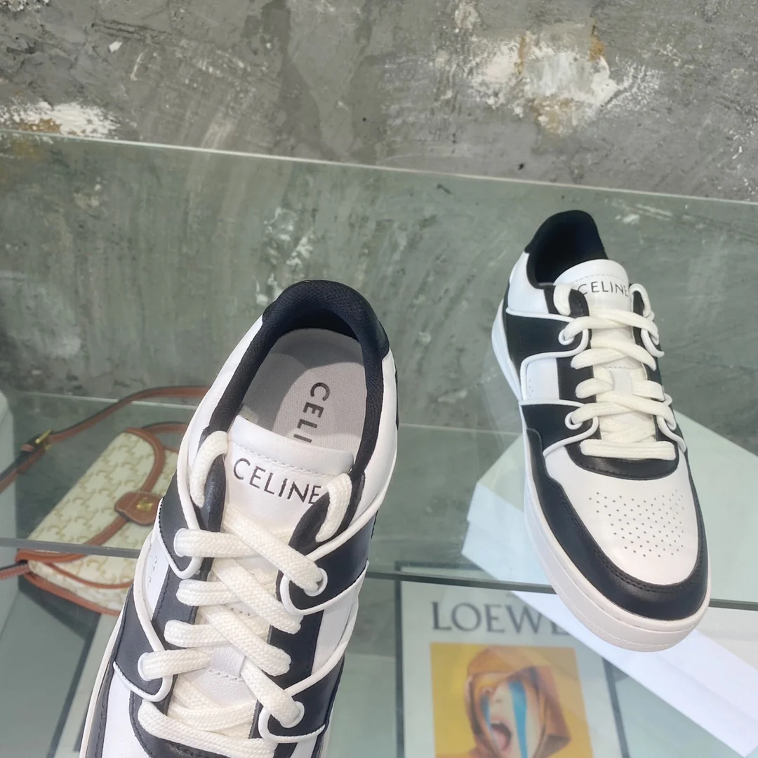 Новинка 2022 года от Celine - Белые кроссовки/Повседневная обувь - Унисекс - Черные