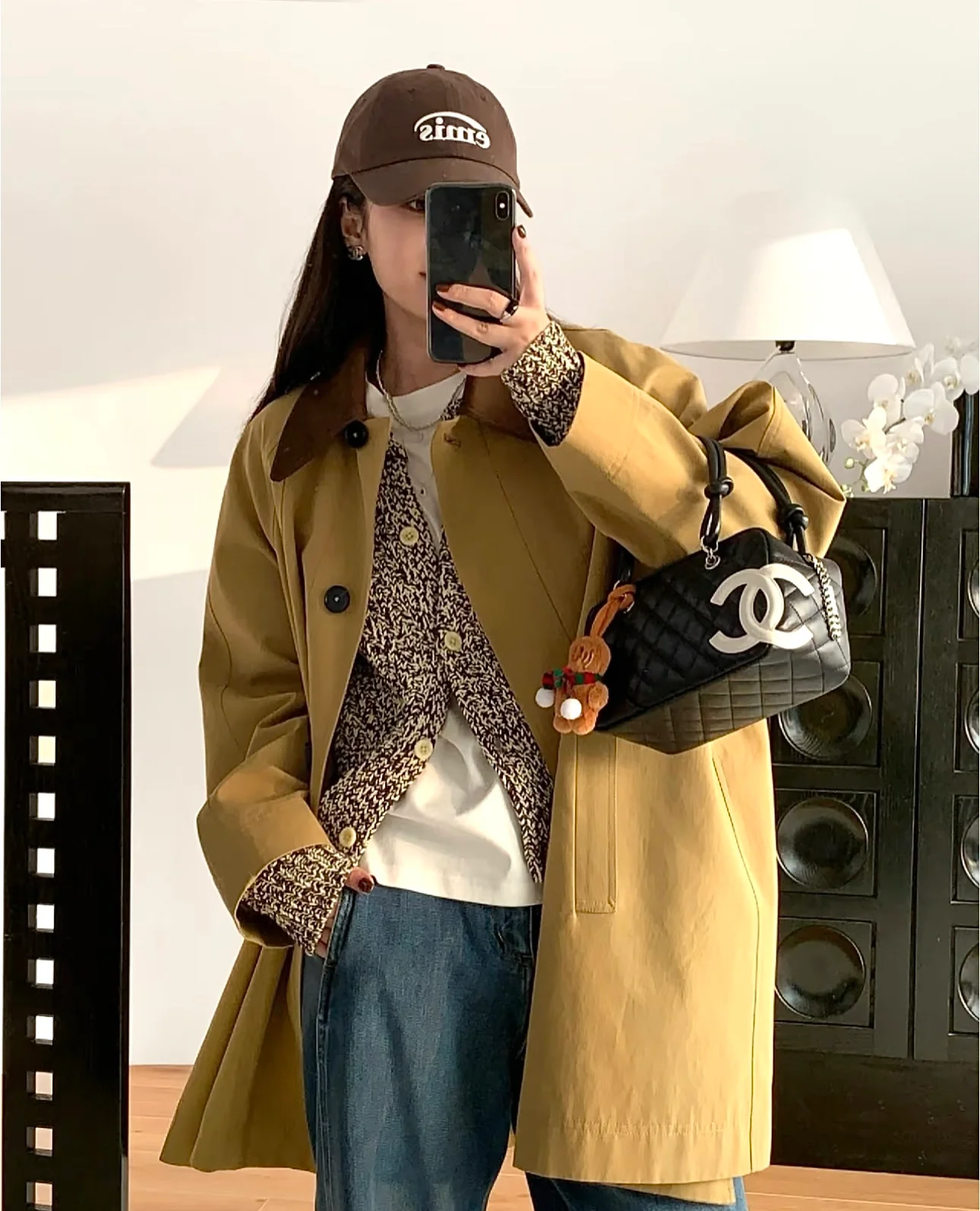 Chanel - Винтажная сумка-подушка Kang Peng - Черная