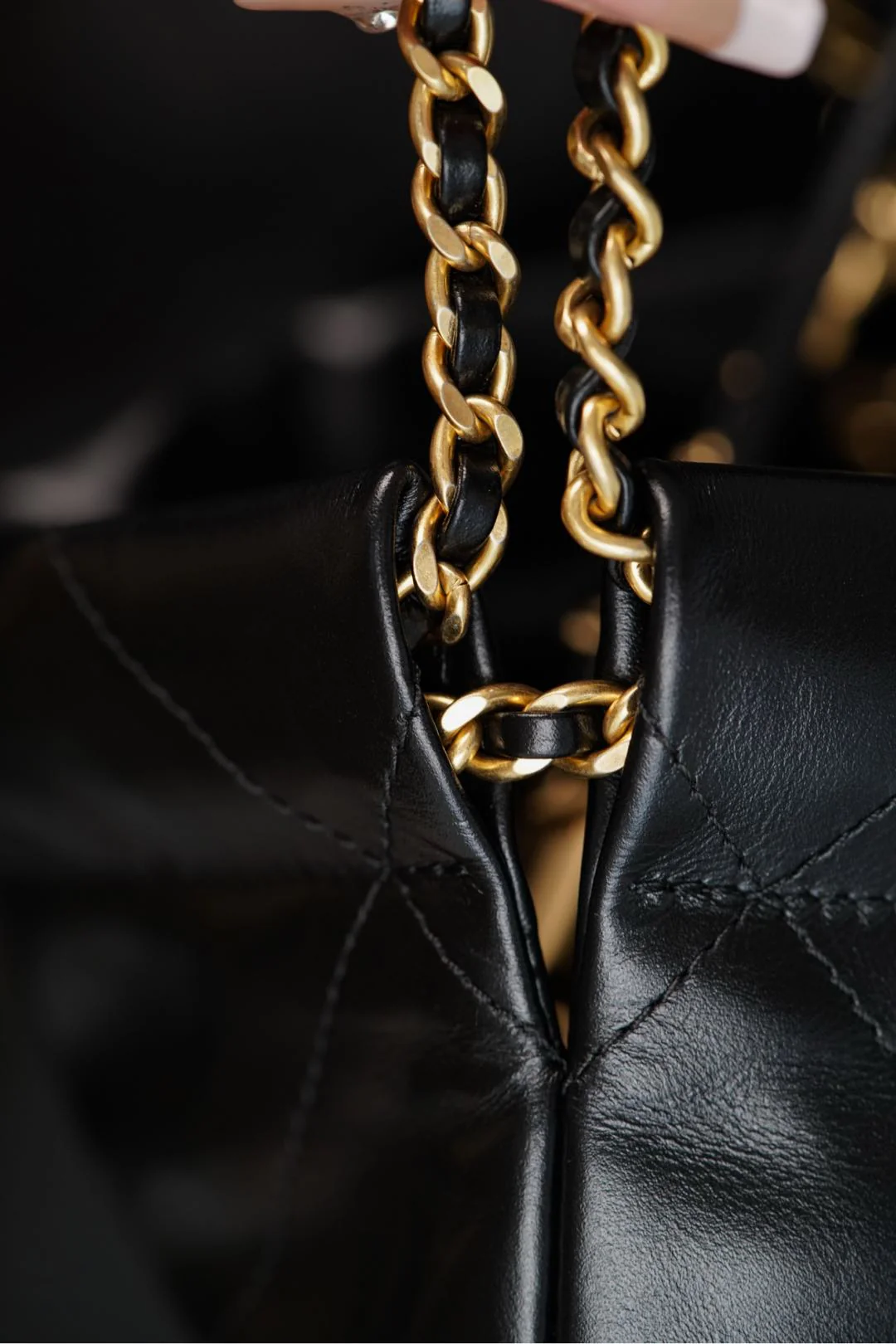 Мини-сумочка 23s-22 - Натуральная кожа - Черно-золотая