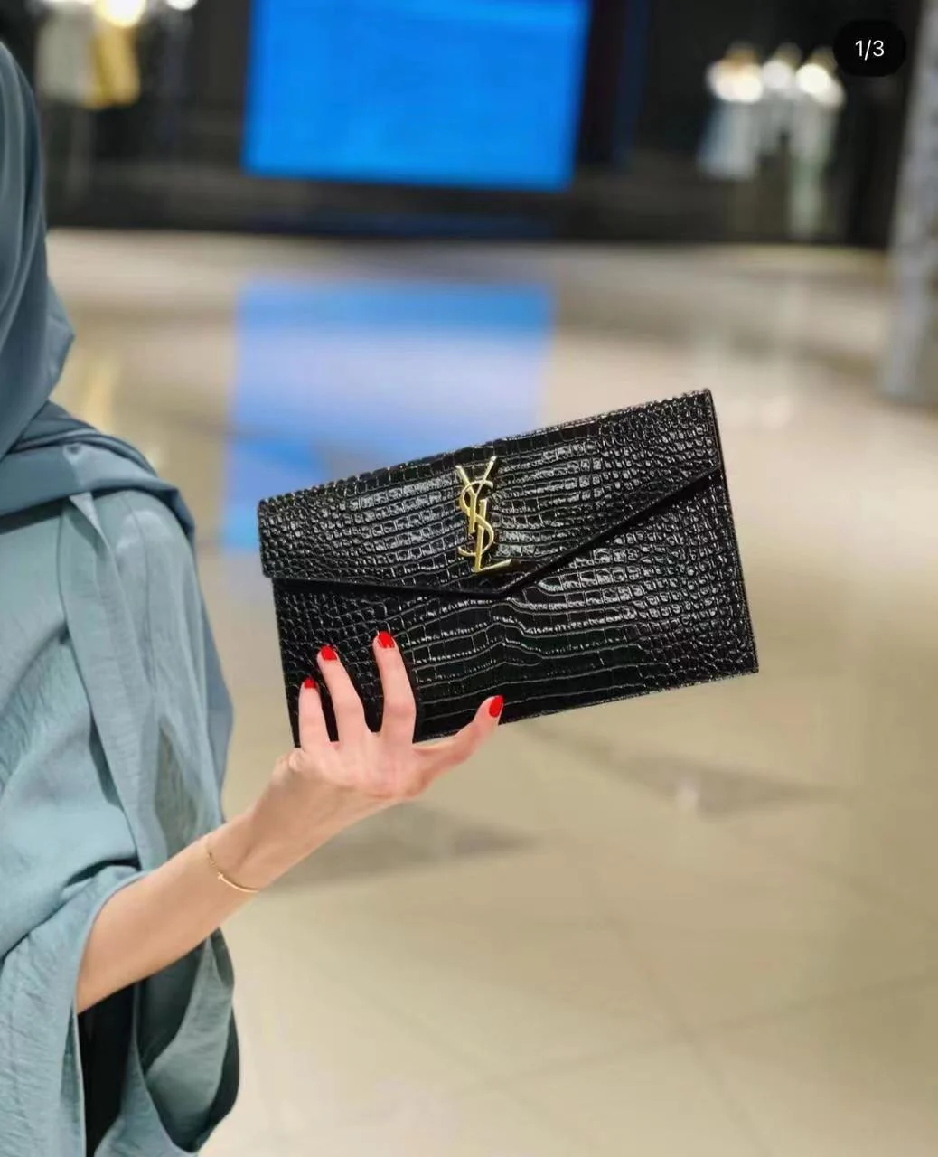 Клатч YSL с тиснением под крокодиловую кожу - 2 шт.