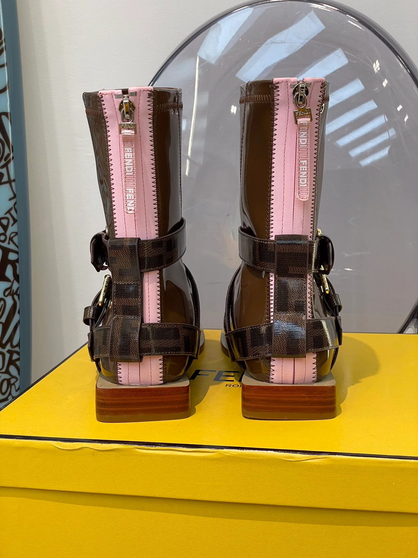 Fendi - Стильные - Британский стиль - Модные ботинки - Коричневые