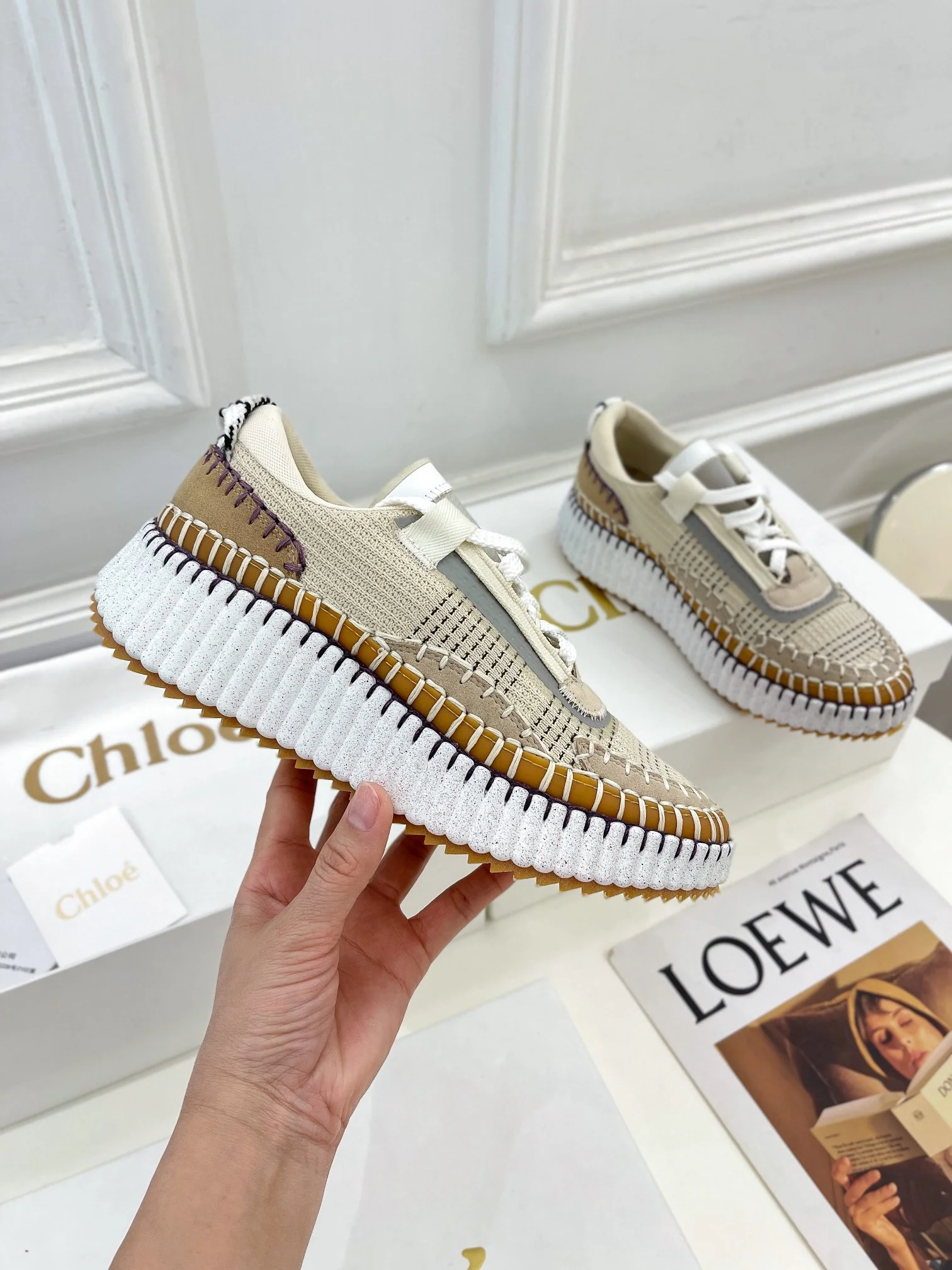 Повседневные туфли Chloe Rainbow - бежевые