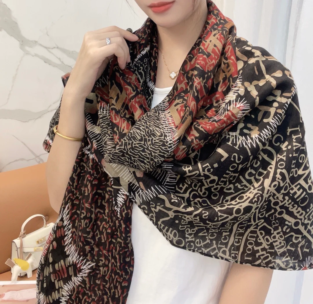 Кашемировый шарф Chanel 2024 Letter - 140-140