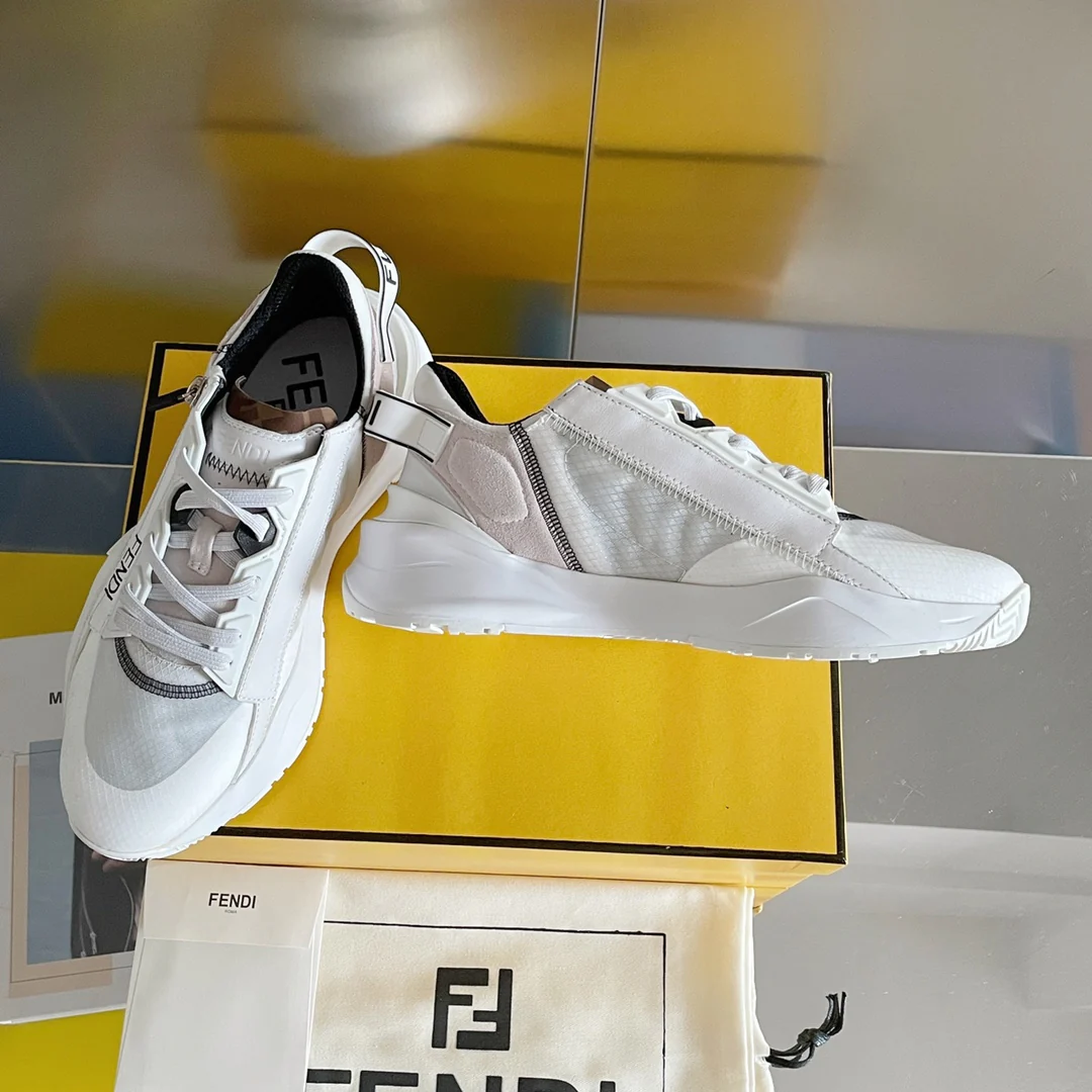Fendi - Повседневные кроссовки - Белые и розовые