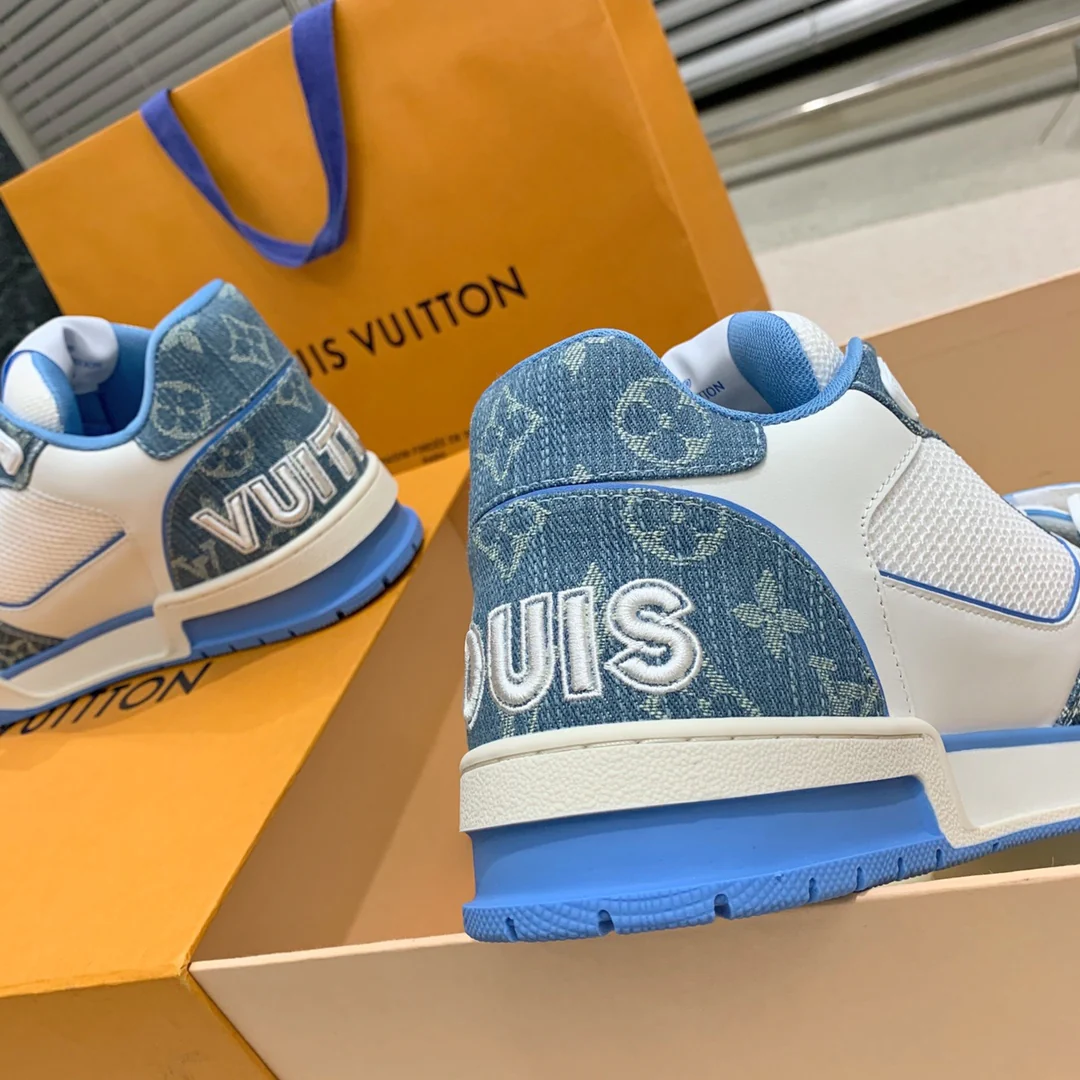 Кроссовки LV Trainer Series - Джинсовые на липучках - Спортивная обувь - Унисекс - Синие